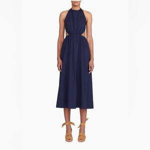 STAUD Vanessa Side Cutout
Stretch Cotton Halter Dress